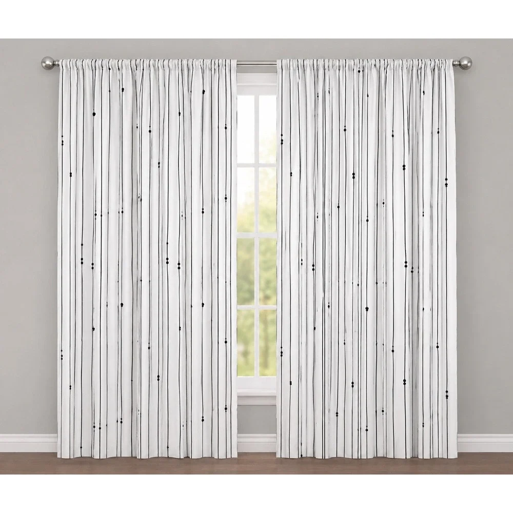 Ambesonne Premium Window Curtains 2 Panel Set Rod Pocket Black White 56x95 New
