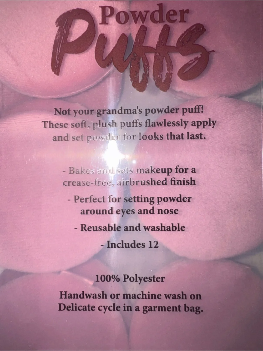 12pc Powder Puffs - Pink Reusable Makeup Sponges Case