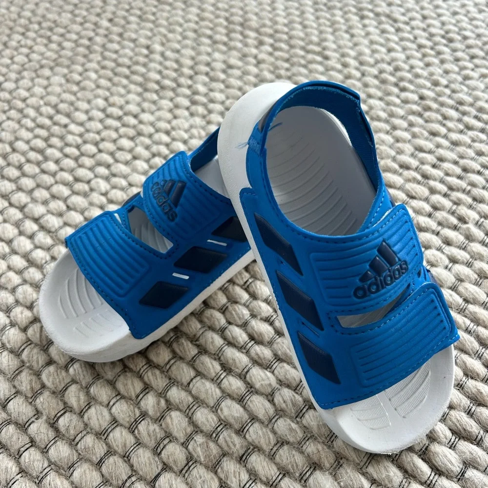 adidas Kids Blue and White Sandals
