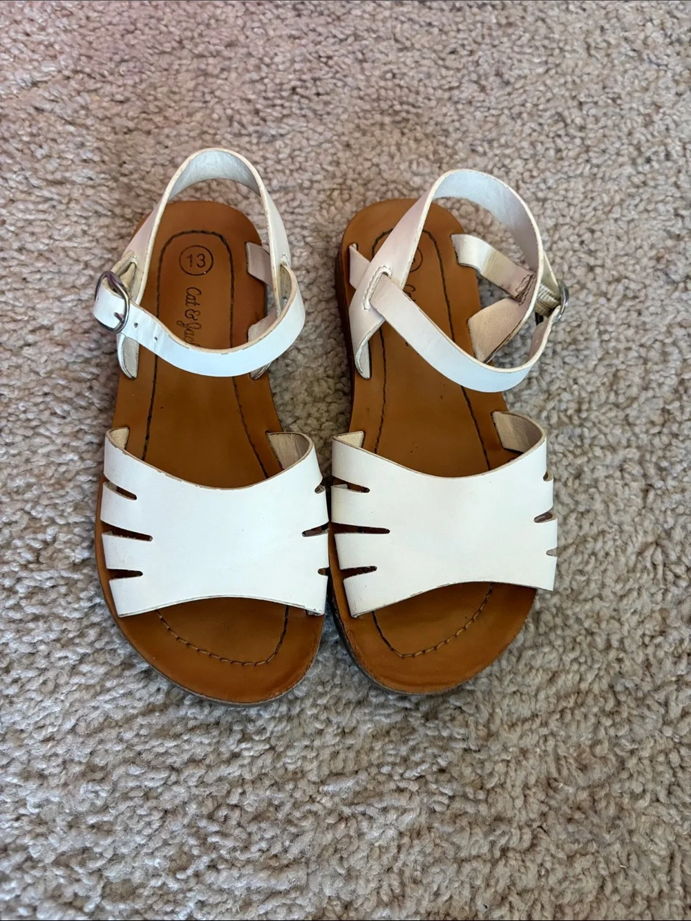 Cat & Jack White Girls' Open-Toe Ankle Strap Sandals