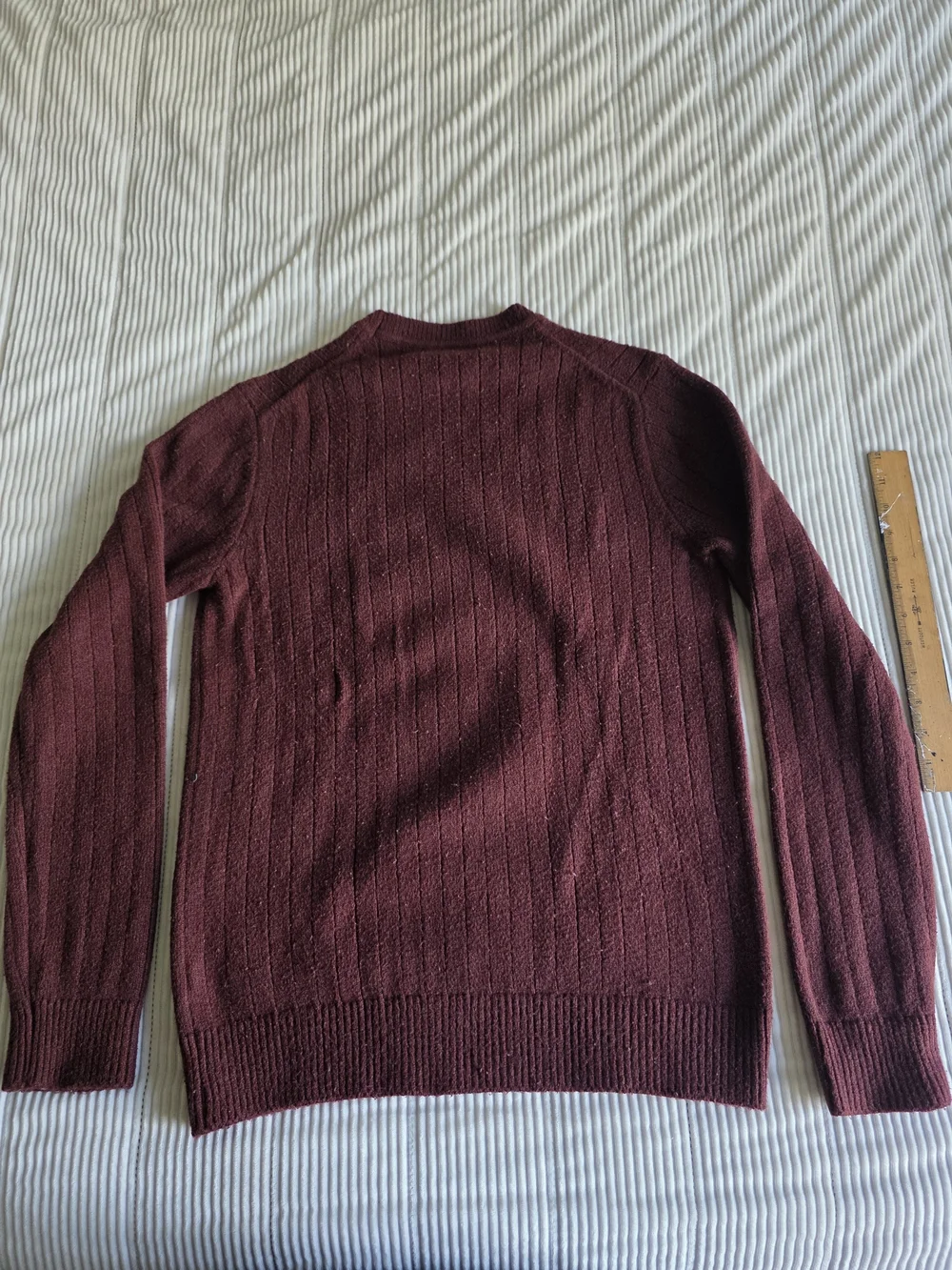 Banana Republic Men's Ribbed Cable Crewneck Jumper Sweater - Burgundy