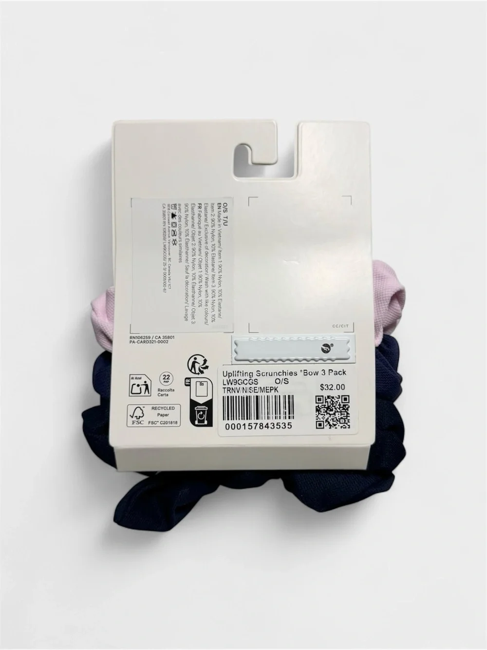 Lululemon Uplifting Scrunchies Bow 3 Pack NWT