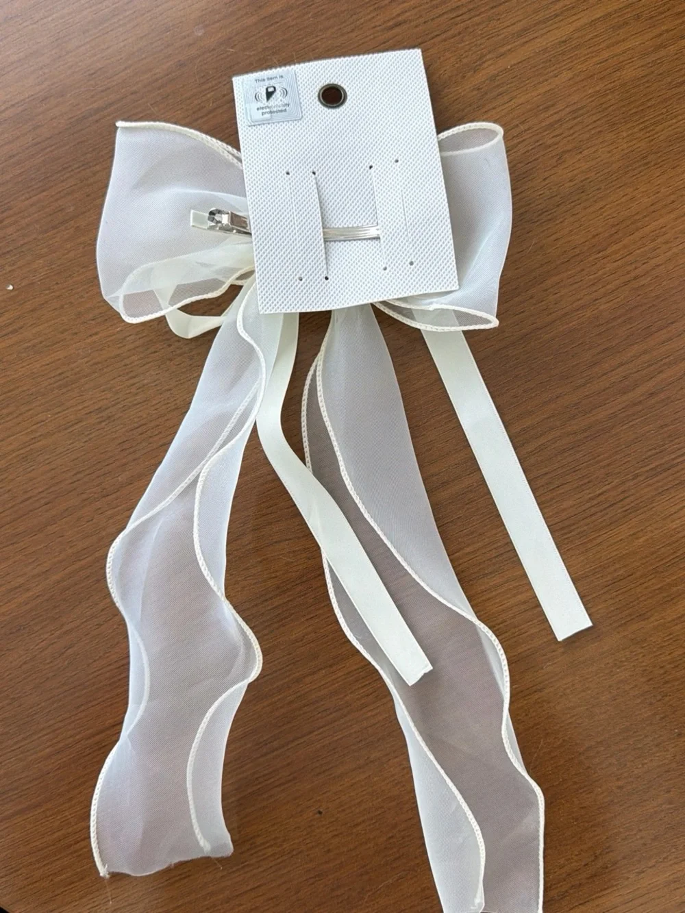 Urban Outfitters Ivory Sheer Ribbon Hair Bow
