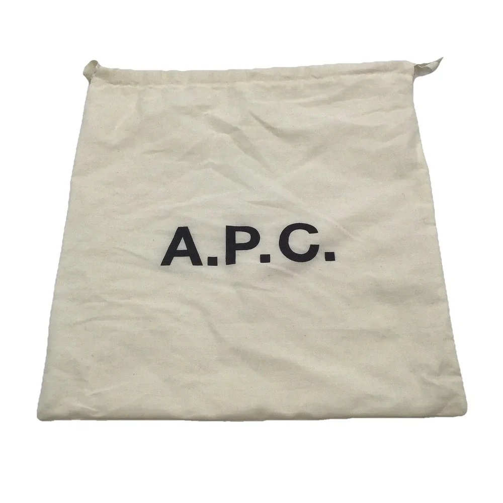 A.P.C. Logo Cotton Drawstring Dust Bag Shoe Bag Cream 13x14 Storage Pouch
