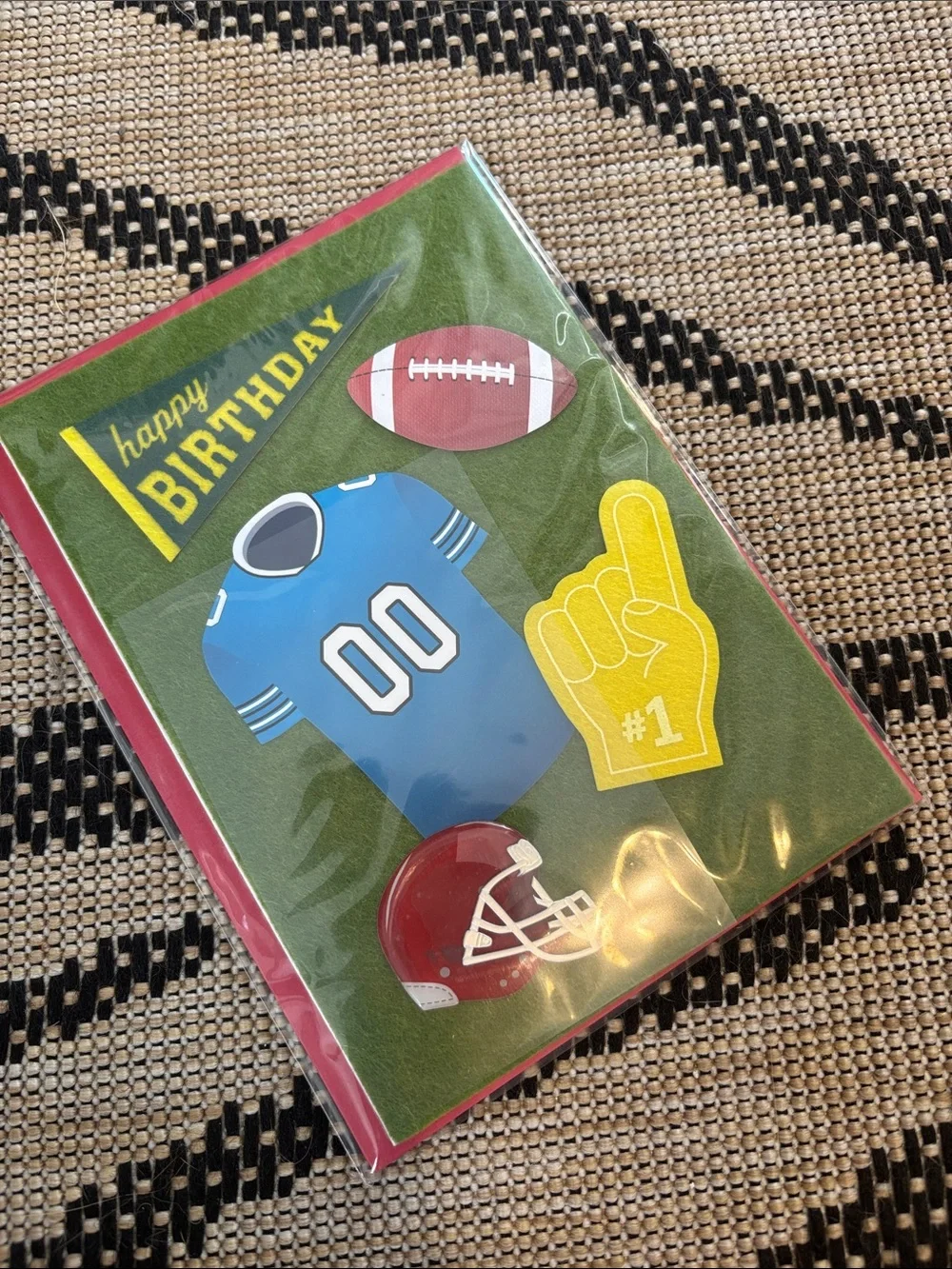 🆕Papyrus Felt Football Birthday Card