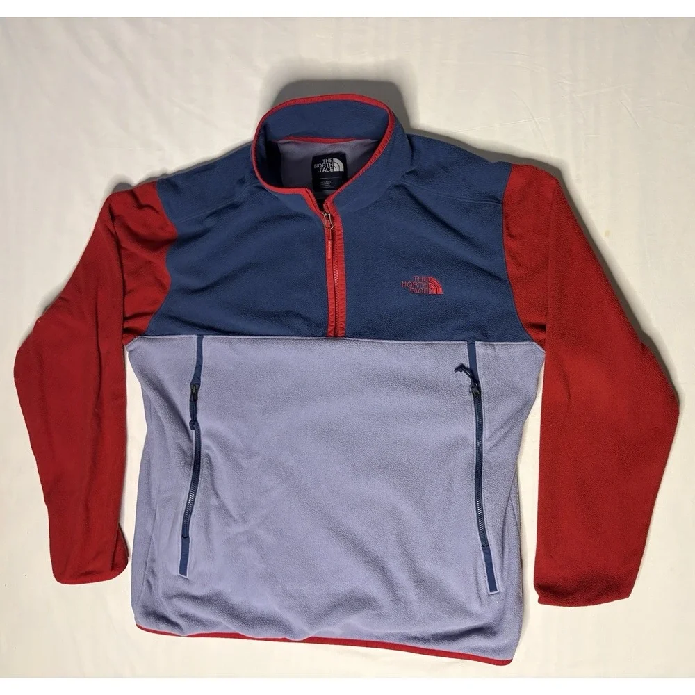 The North Face 1/4 Zip Fleece Pullover Hoodie Men's SZ XL Multicolor Long Sleeve