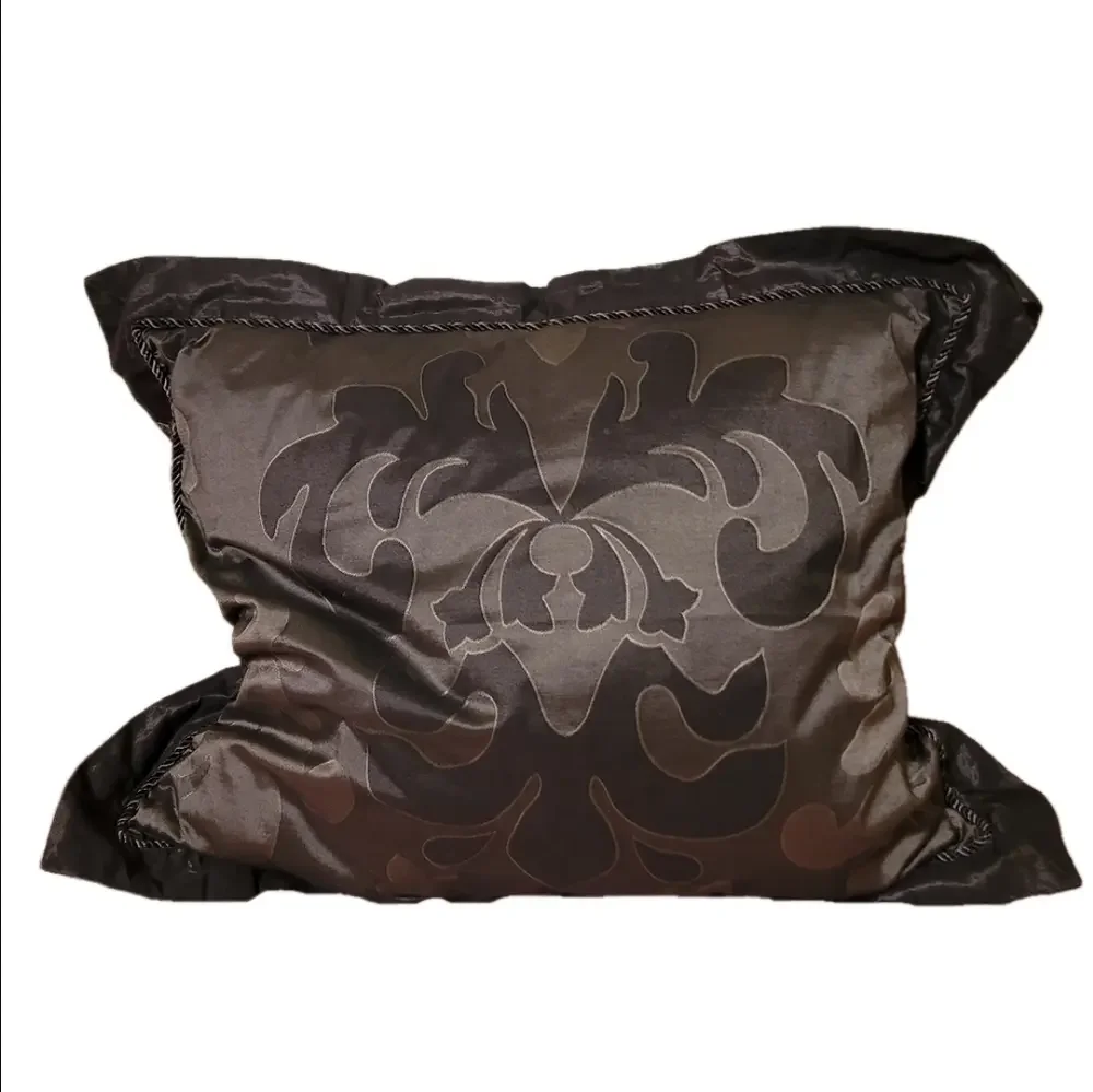 Lenox Decorative Pillow Cover Brown Bedding Cotton Bllend Satin 19
