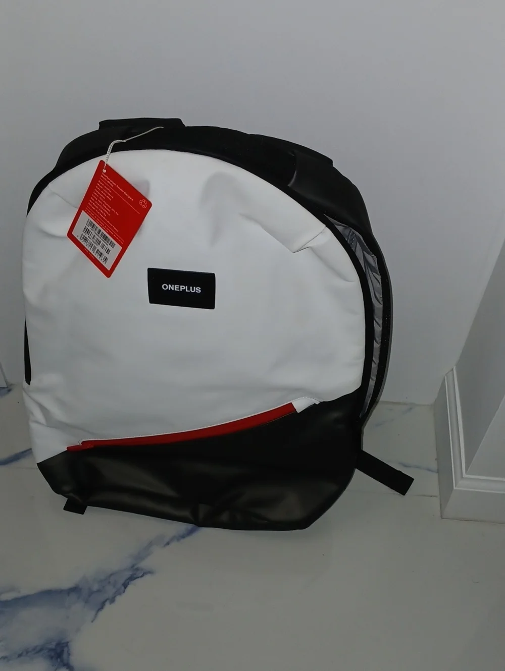 OnePlus White, Black & Red Men's Backpack