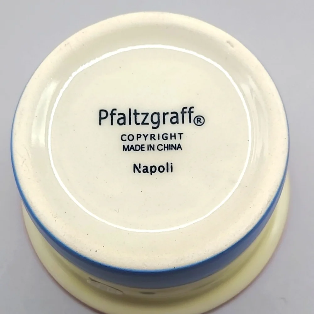 Pfaltzgraff Butter Warmer with Cup & Metal Stand Napoli Stoneware, NIB