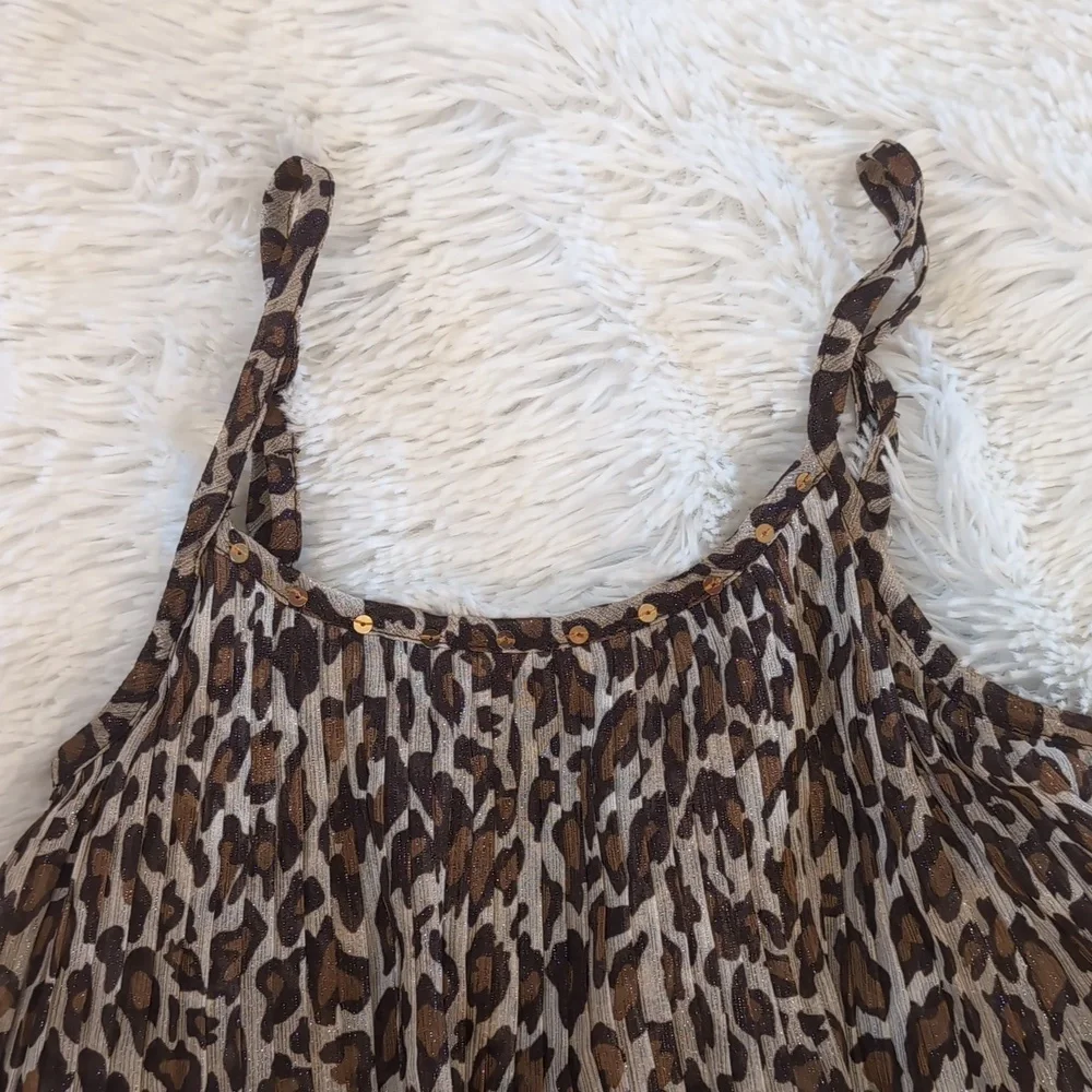 JUSTICE Girls Animal Print Ruffled Tiered Dress w/ Spaghetti Straps 12