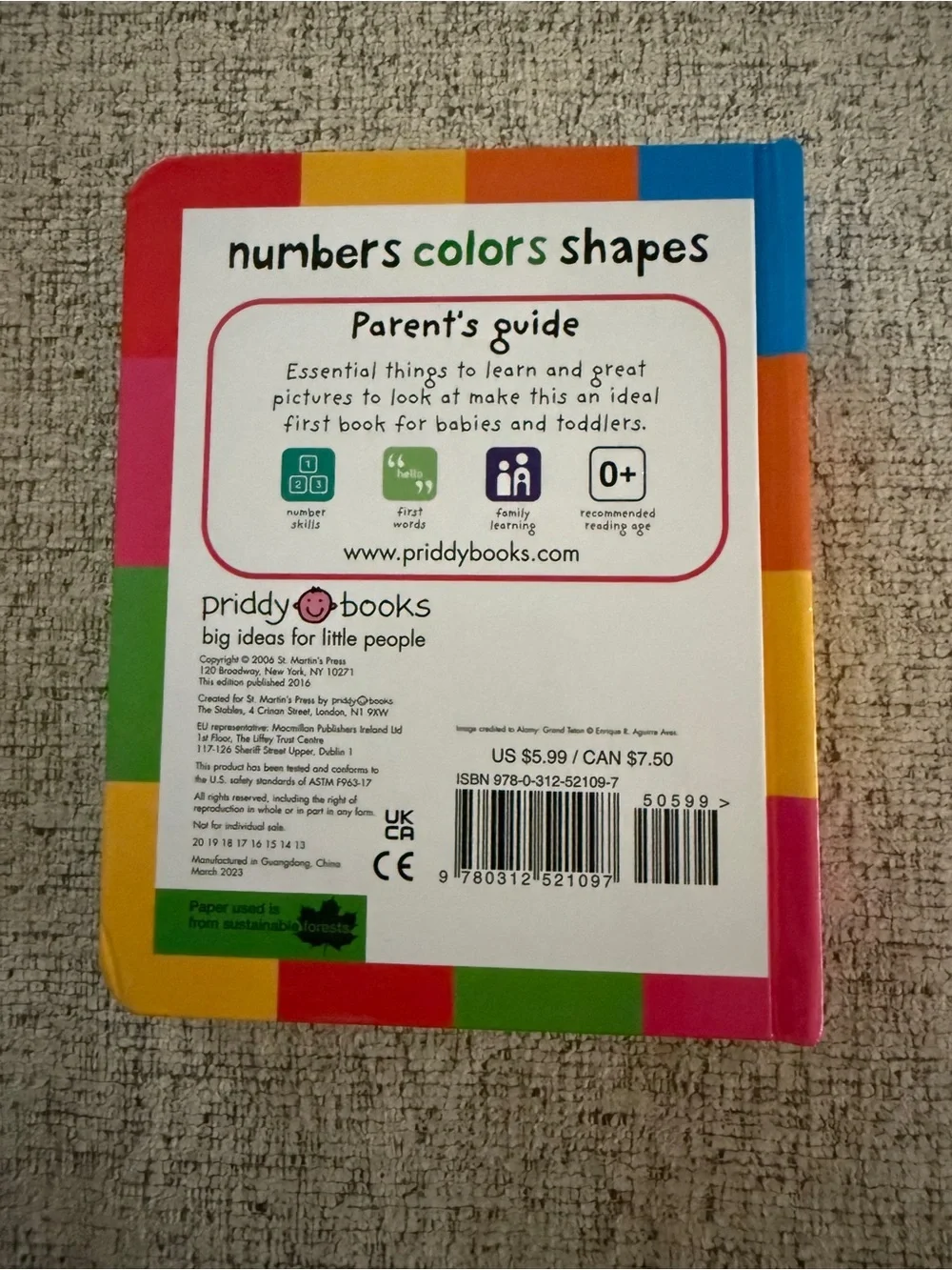 Numbers Colors Shapes Board Book
