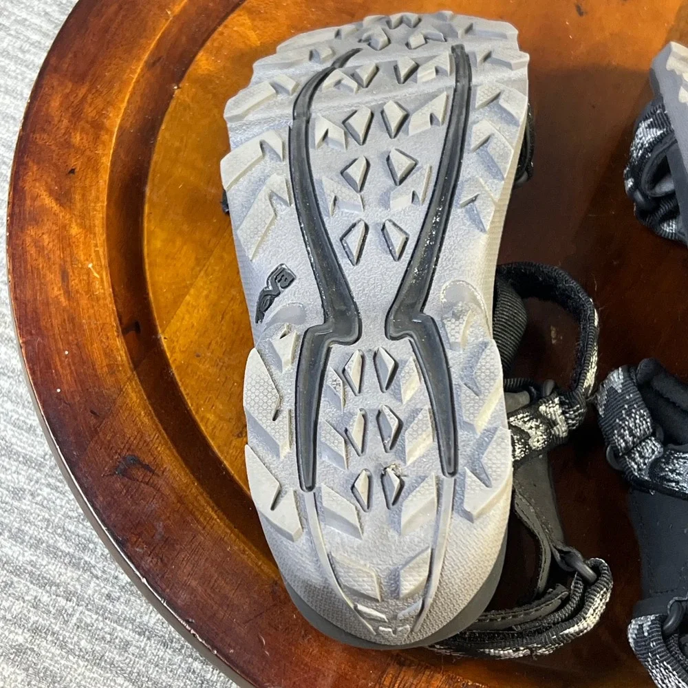Teva Tanza Sport Sandals Black Rainfall Hiking Sling Back Shoes Trail 7Y Big Kid