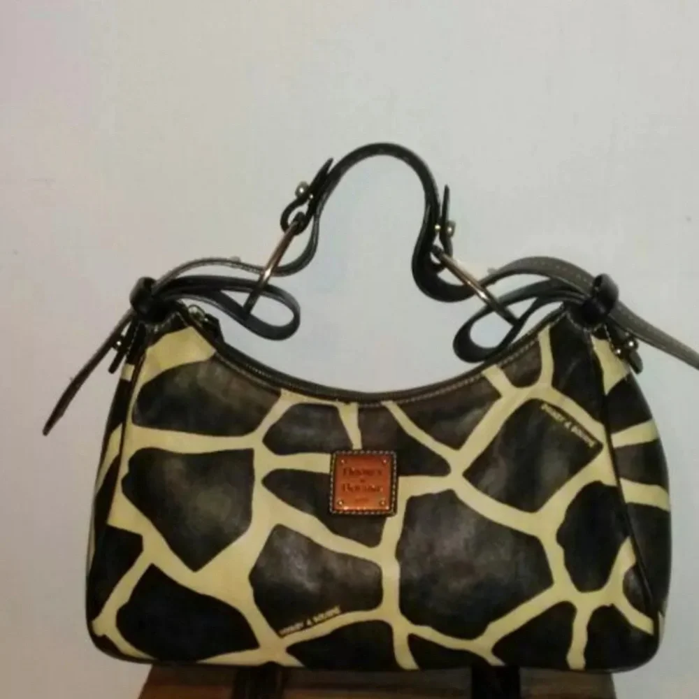 Dooney and Bourke leather giraffe pattern handbag