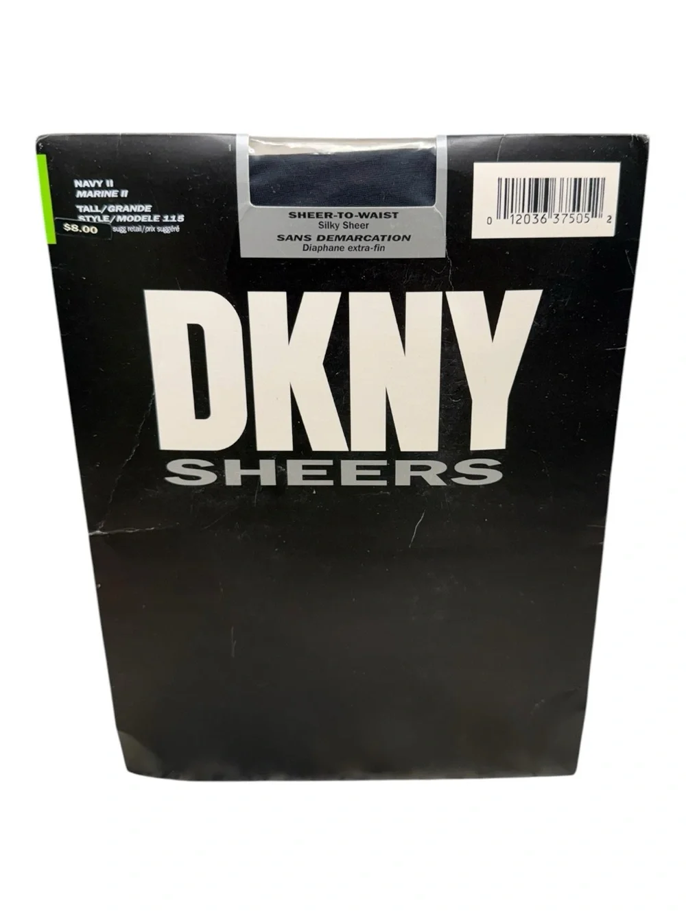 1997 DKNY Sheers Sheer To Waist Pantyhose Navy Blue Tall