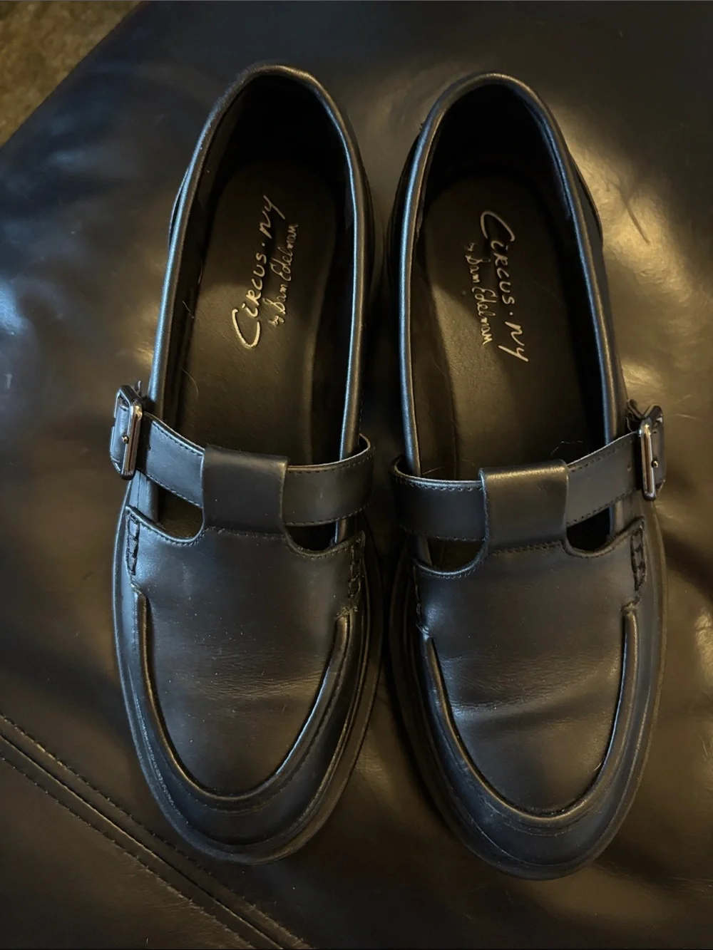 Circus by Sam Edelman Black Platform Lug Sole Mary Jane Loafers