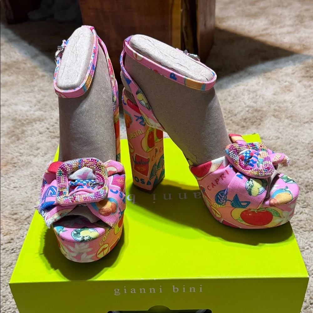 Gianni Bini Pink Multicolor Platform Shoes