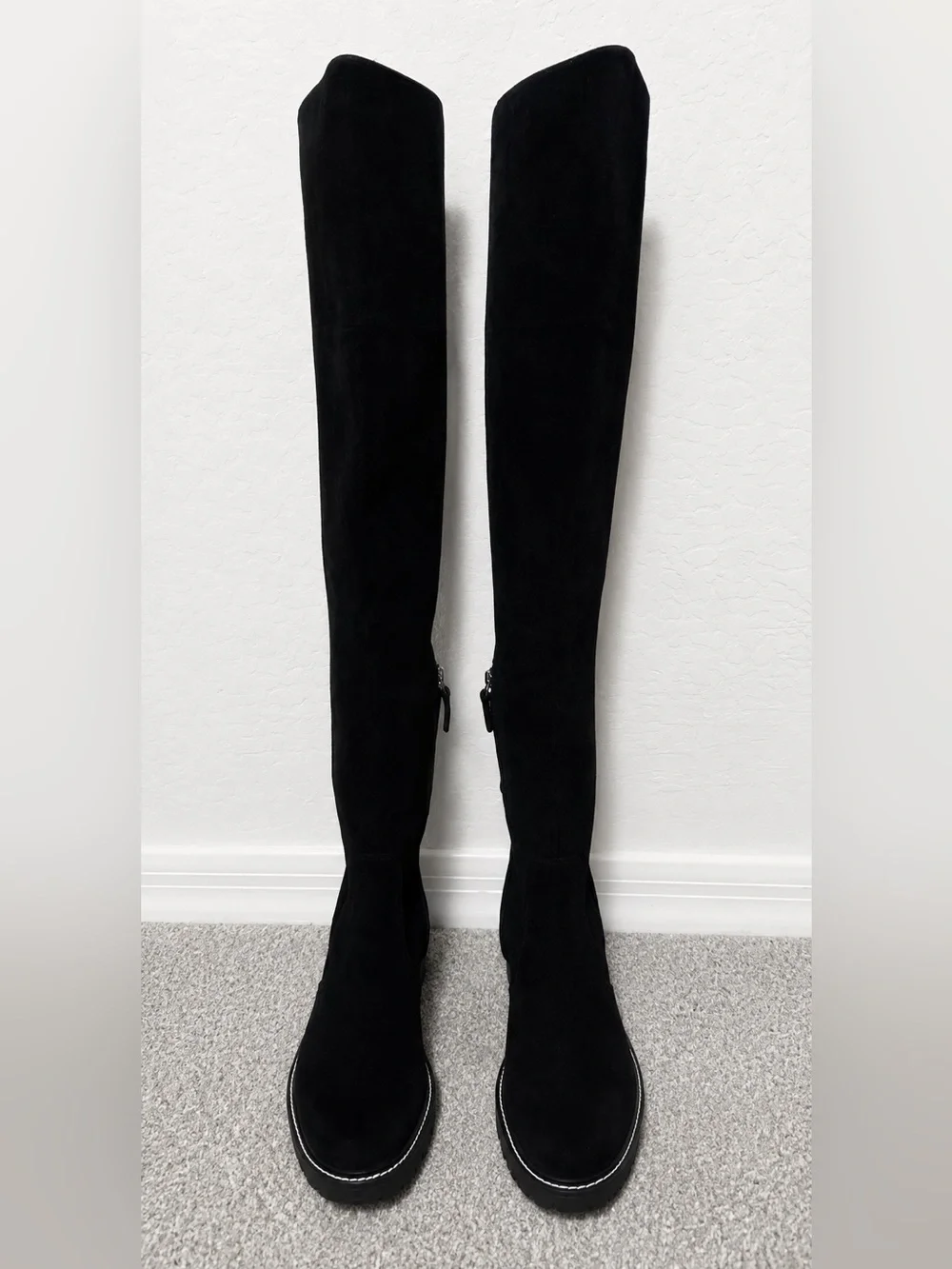 NWOT Tory Burch Miller Black Suede Over-the-Knee Lug sole Boots 6