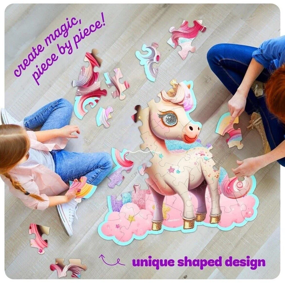 Jumbo Shimmery Floor Puzzle Unicorn Jigsaw Large 45 Piece NEW 30