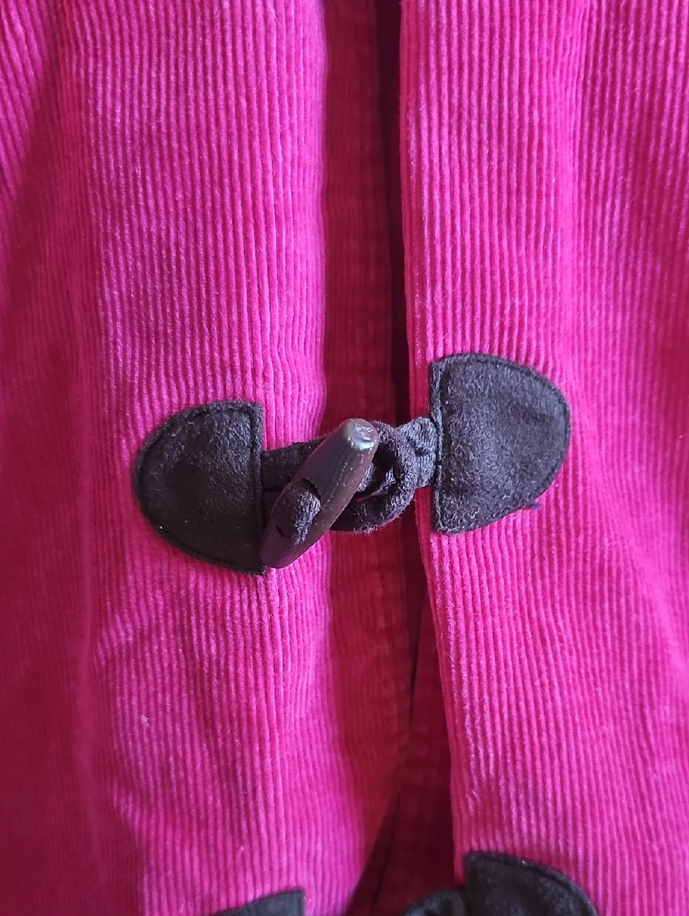 Gymboree Bright Fuchsia Pink Hooded Corduroy Coat Mid Girls Size 10 Vintage