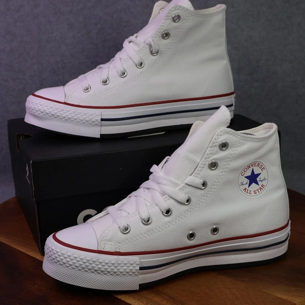 NEW Converse CTAS EVA Lift Hi Shoes Youth Size 4 White All Star Sneaker 272856F