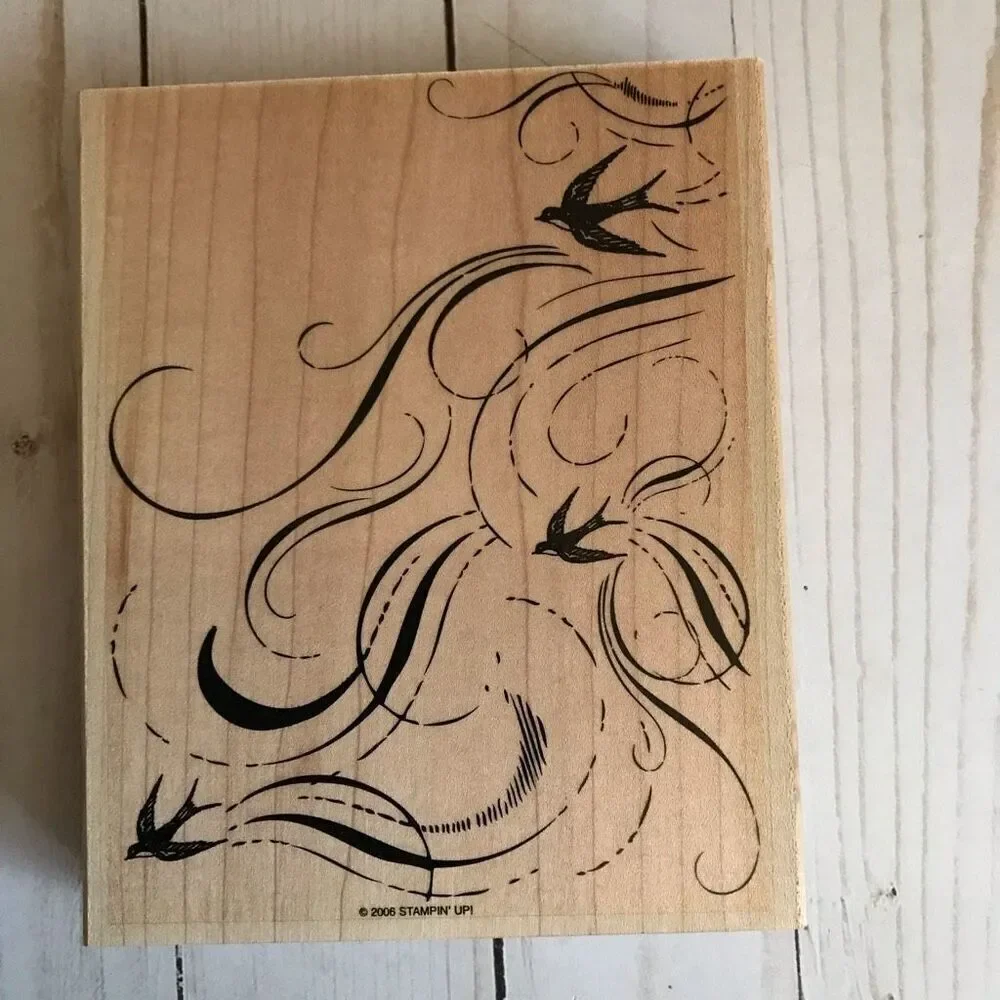 Stampin up! wood mounted rubber stamp French flair card making New without tags