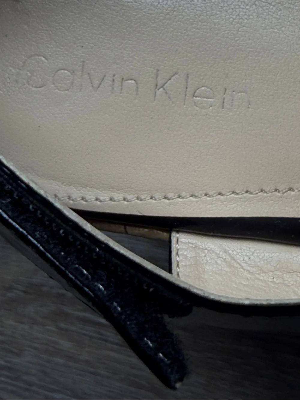 Calvin Klein Black Patent Cork Platform Block Heel Sandals Size 10B