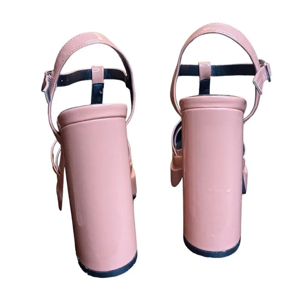 Pink Chunky Platform Heels‎