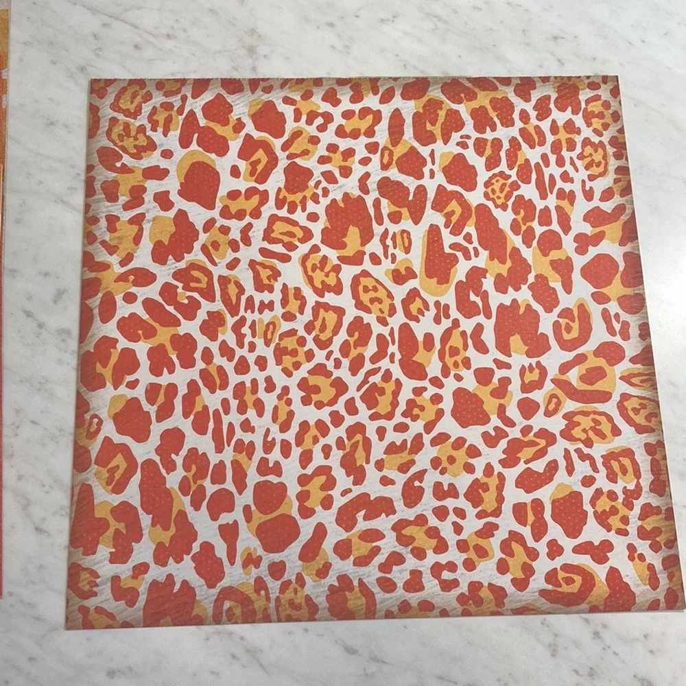 Orange Yellow Safari Print Scrapbook Papers 15 Sheets 12x12