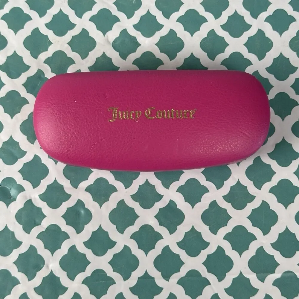 Juicy Couture Hard Sunglasses Case Clamshell Eyeglass Case‎ Hot Pink Designer
