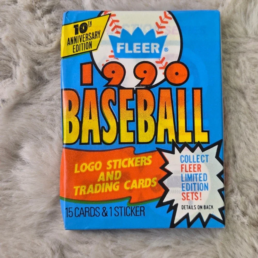 Lot of 5 1990 Fleer Baseball 10th Anniversary Edition Unopened Wax Pack 15 Cards