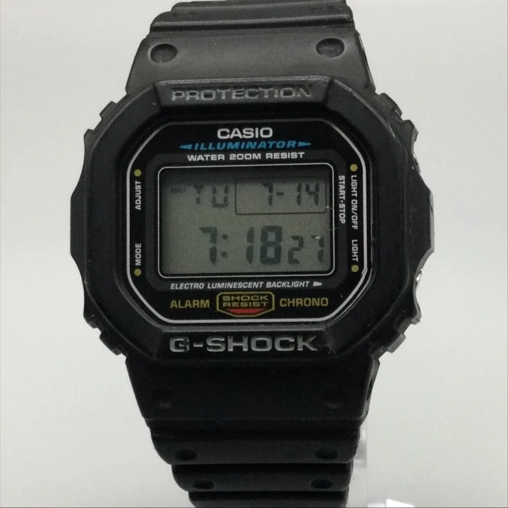 Casio G-Shock 3229 DW-5600E Mens Watch 38mm Digital Black BROKEN BACKLIGHT