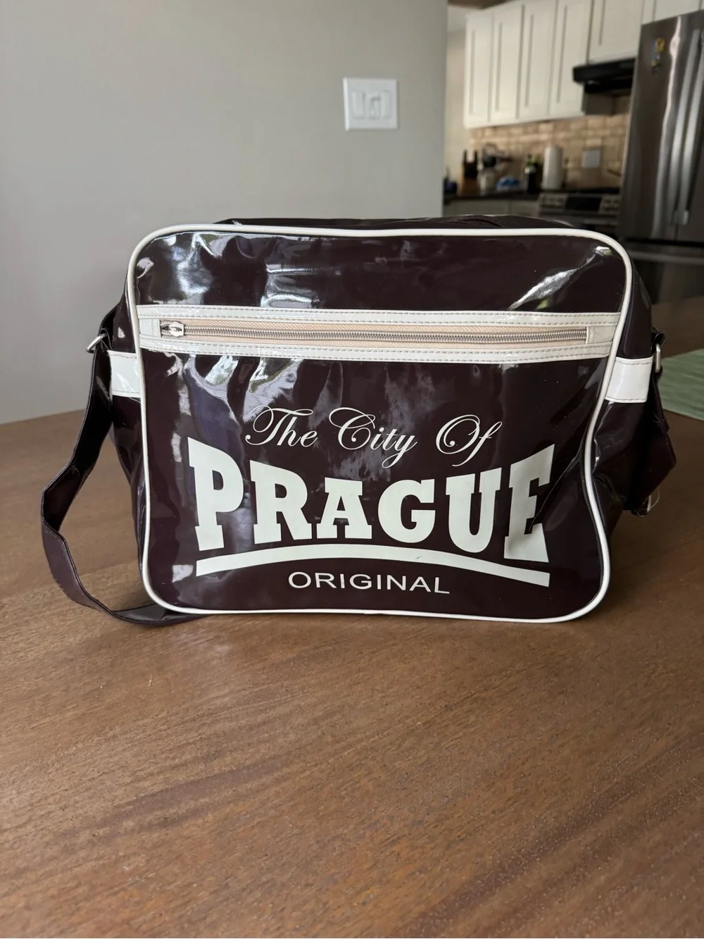 Original Prague City Brown Retro Messenger Bag