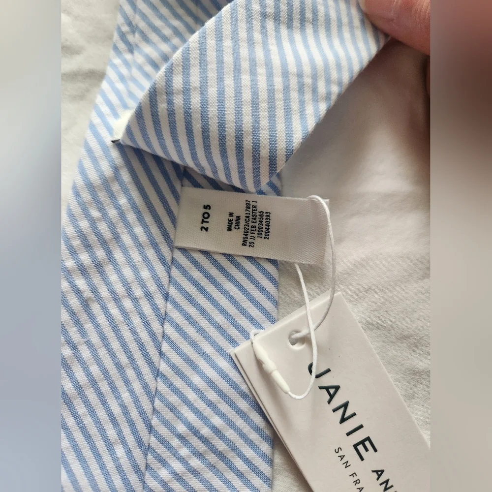 Janie and Jack Blue/White Striped Tie