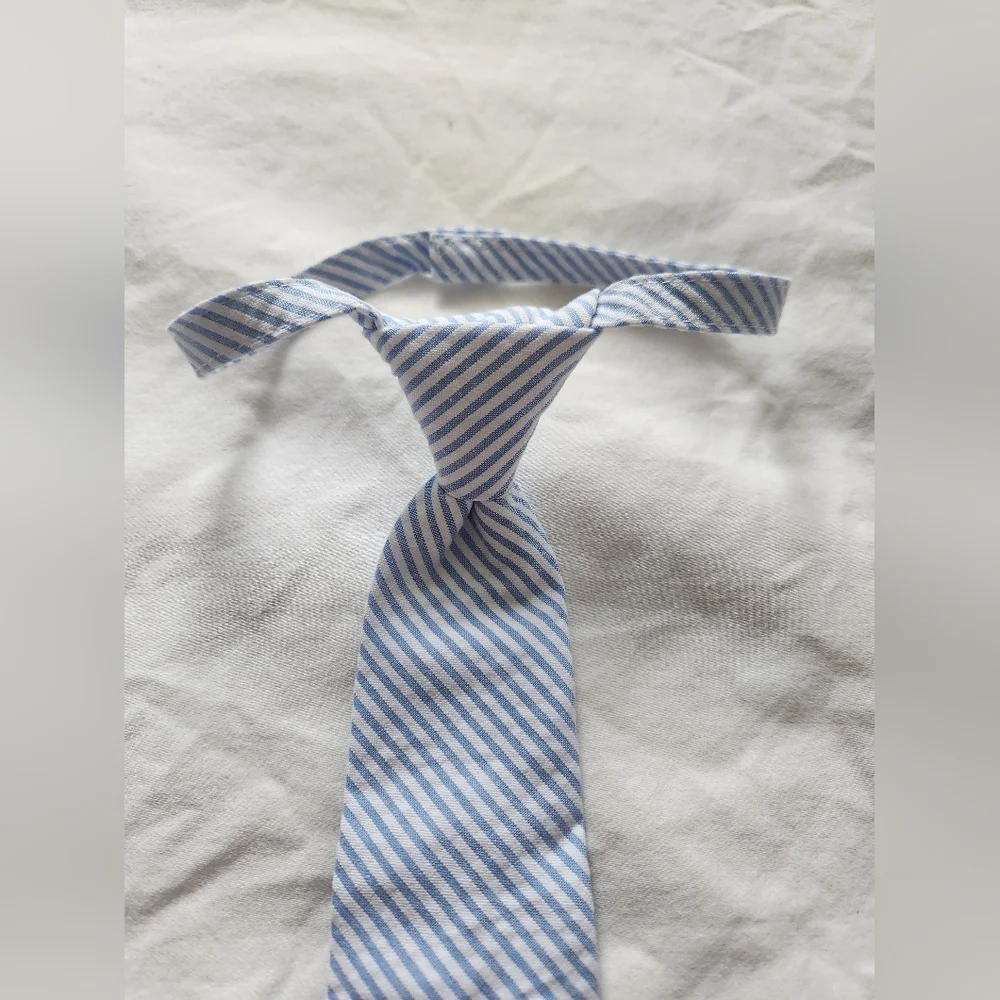 Janie and Jack Blue/White Striped Tie
