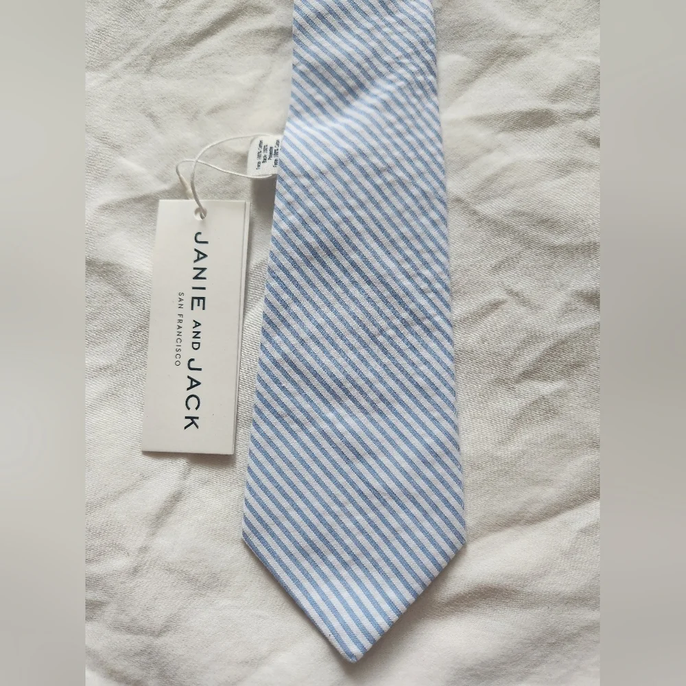 Janie and Jack Blue/White Striped Tie