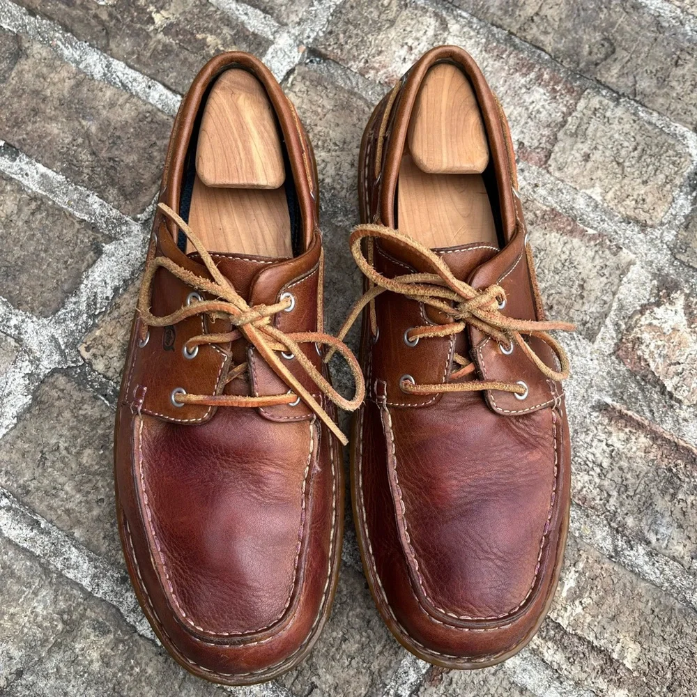 Born Wayz M6056 Men's Casual Shoes Lace Up Leather Brown Size 11/45
