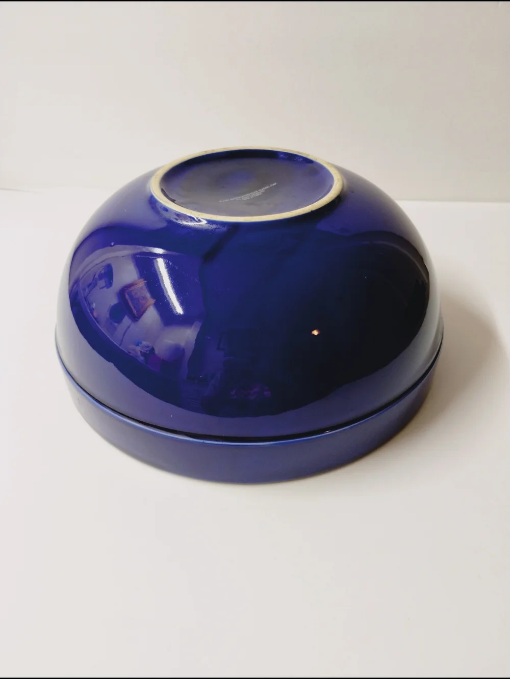 Boston Warehouse Trading Co Deep Cobalt Blue Stoneware Mixing Bowl