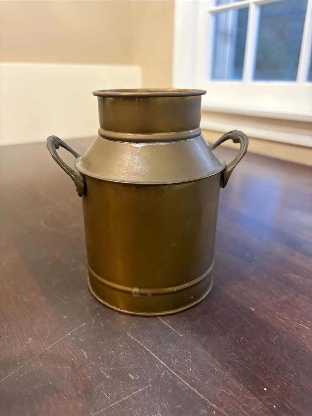 Brass-Tone Decorative Milk Can Vase