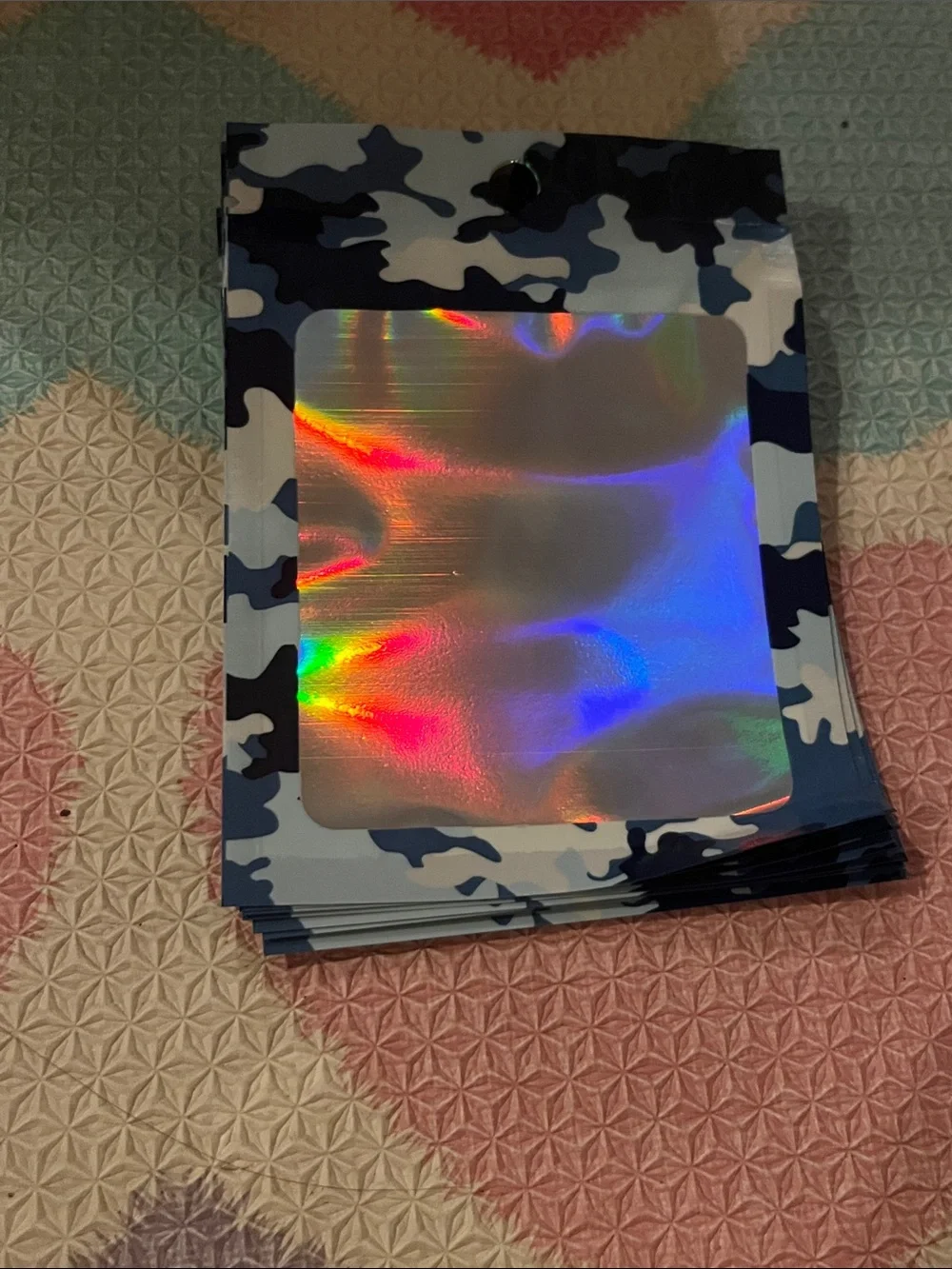 Holographic Window Camo Packaging Pouches 10’pieces