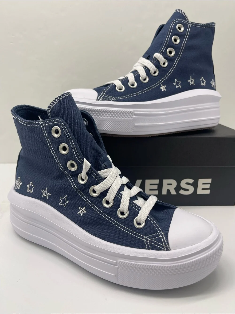 Converse WMNS CTAS MOVE HI NAVY/NAVY/WHITE A15571C Platform Sneakers