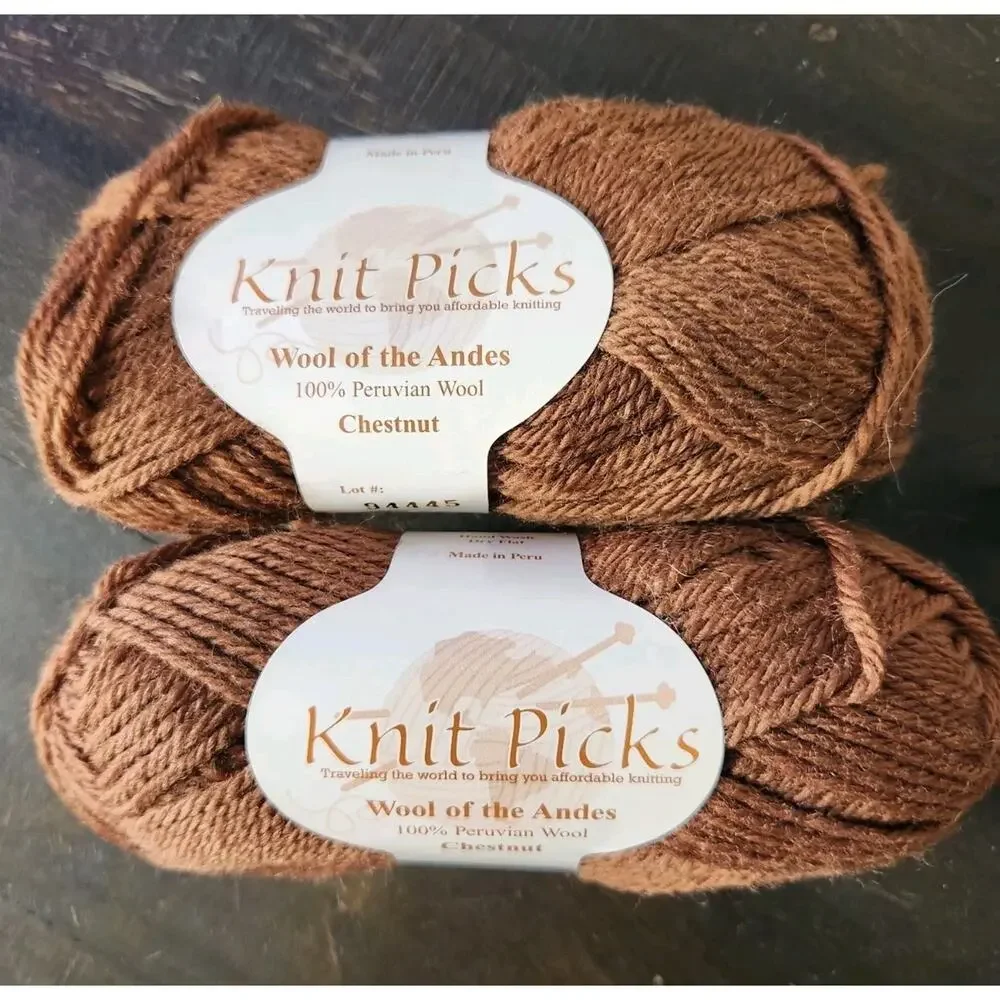 Knit Picks Wool of the Andes Yarn Lot 6 Skeins Worsted Coffee Tone
