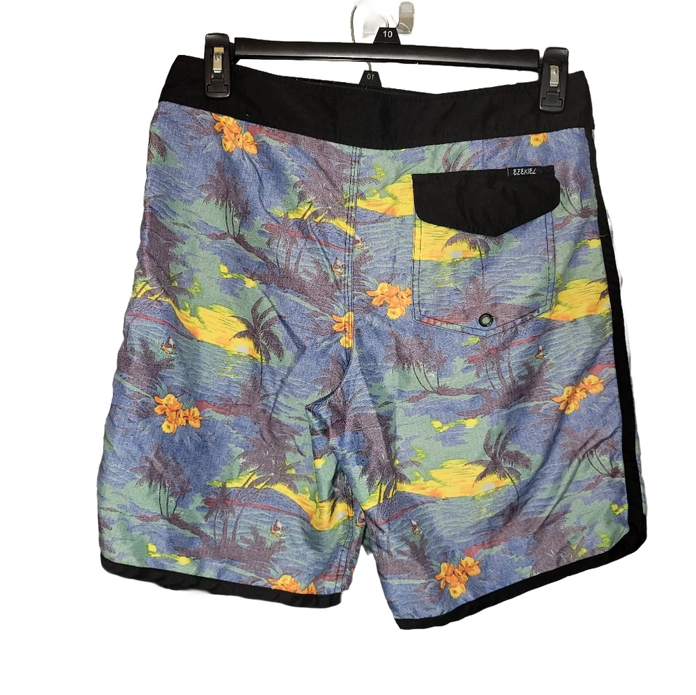 Ezekiel Men's Tropical Print Board Shorts/Swim Trunks (Unlined) Size 33