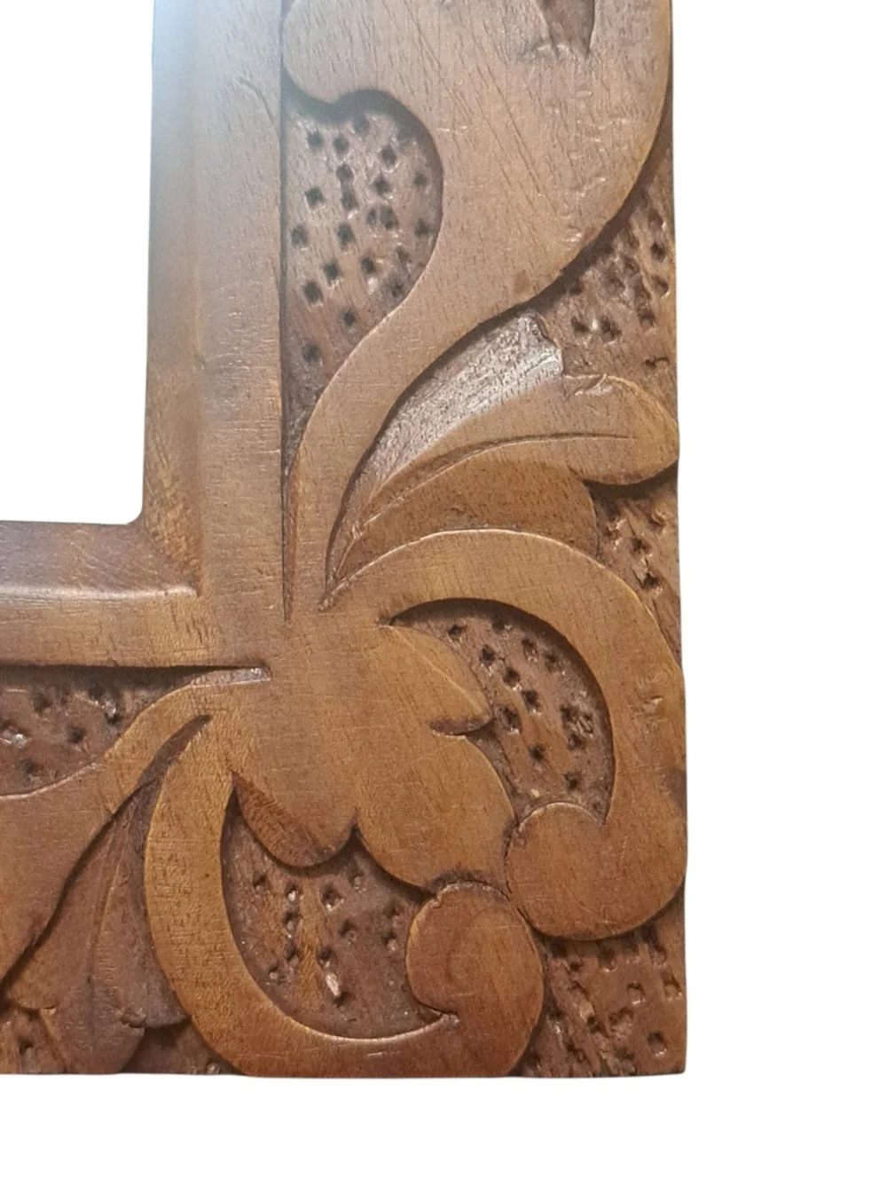Vintage Hand-Carved Wooden Wall Mirror 11