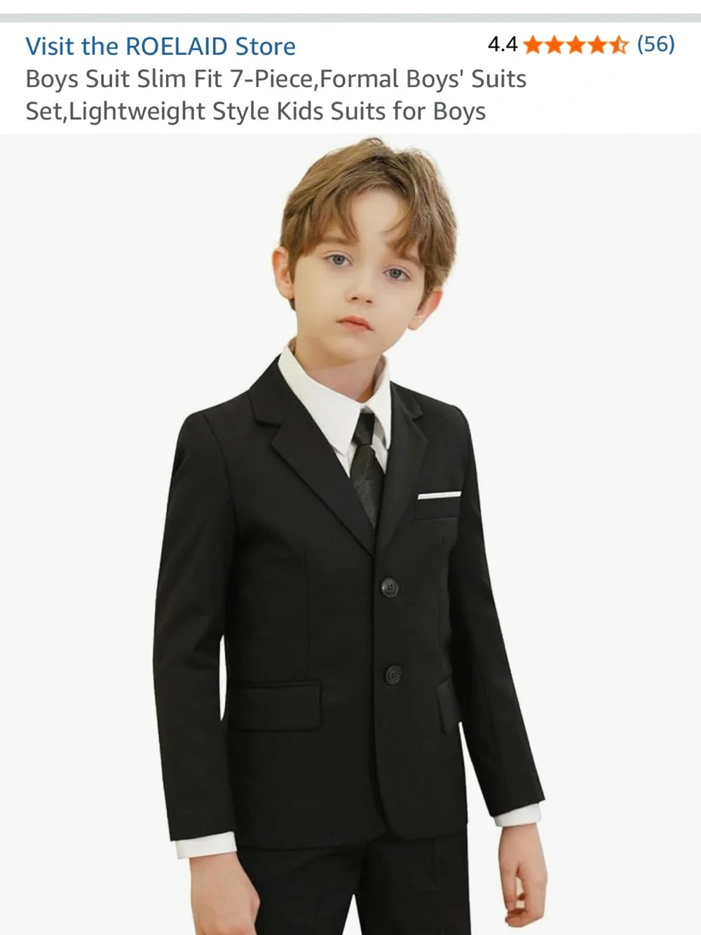 Boys Black Formal Suit - jacket, vest, pants