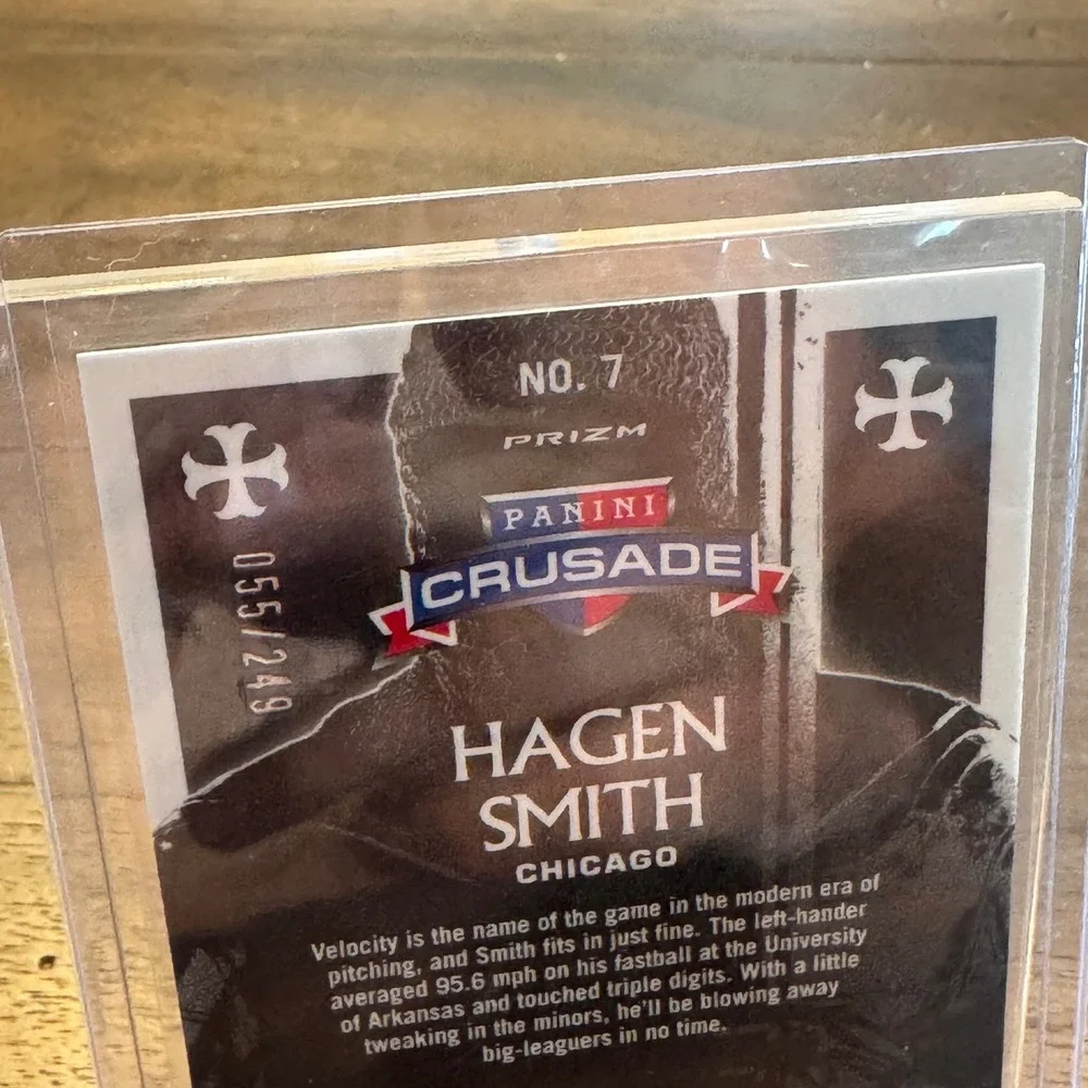 Panini Baseball Card Hagen Smith Green Call to Arms Prizm Serial 055/249 No 7