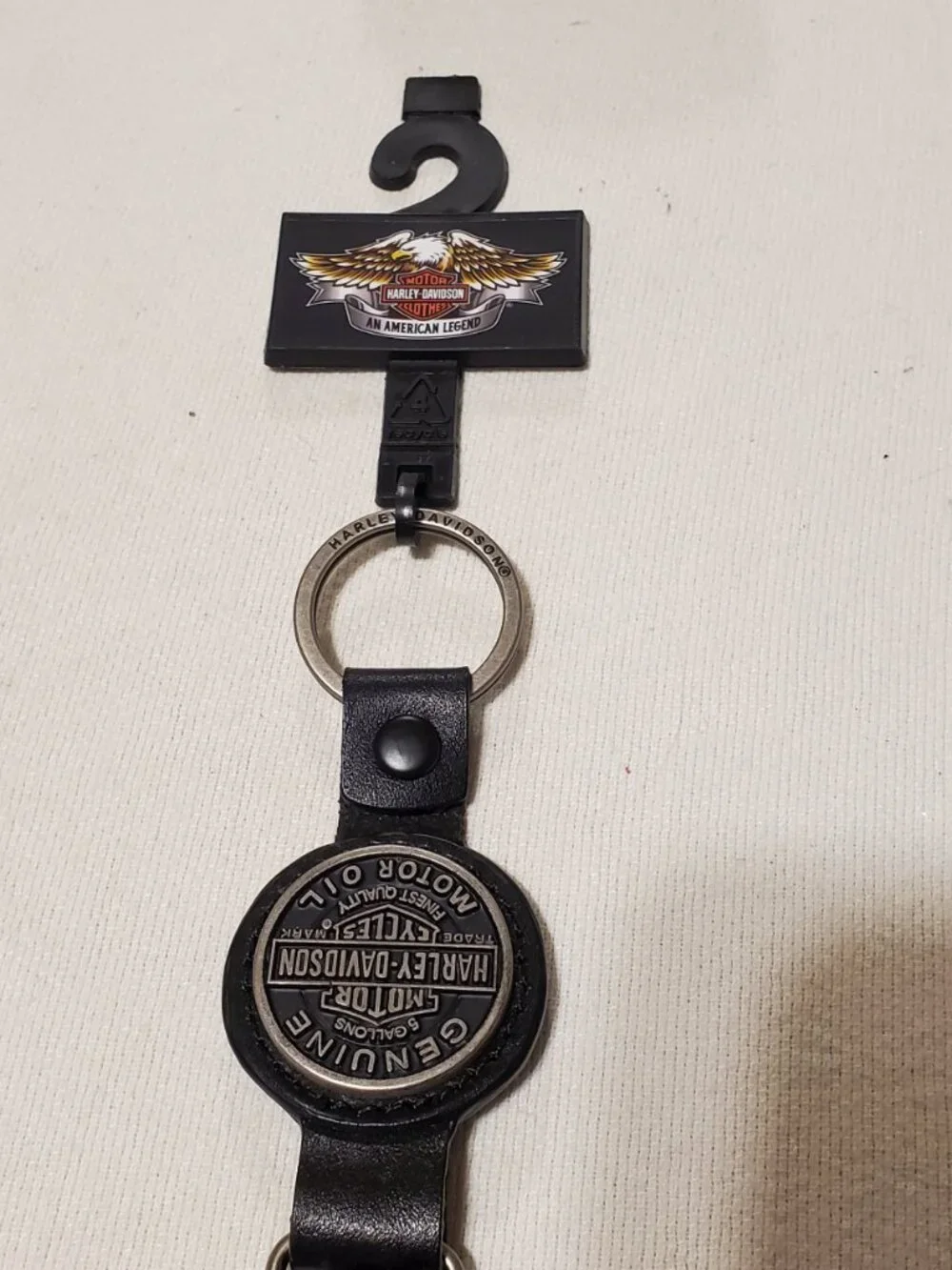 Harley-Davidson Vintage LEATHER Keychain - Brand New W/tag (& giftbox)