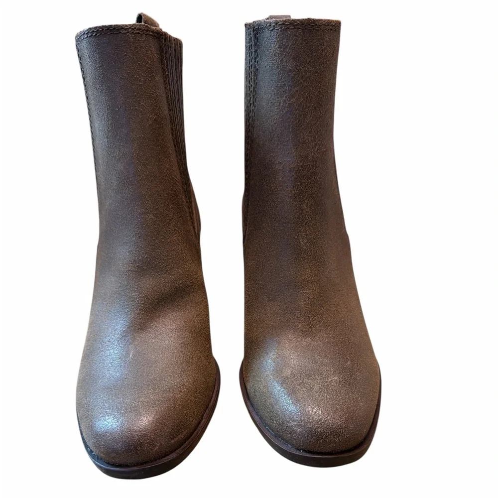 Lucky Brand Brown Wedge Ankle Boots Size 6.5 Western Booties