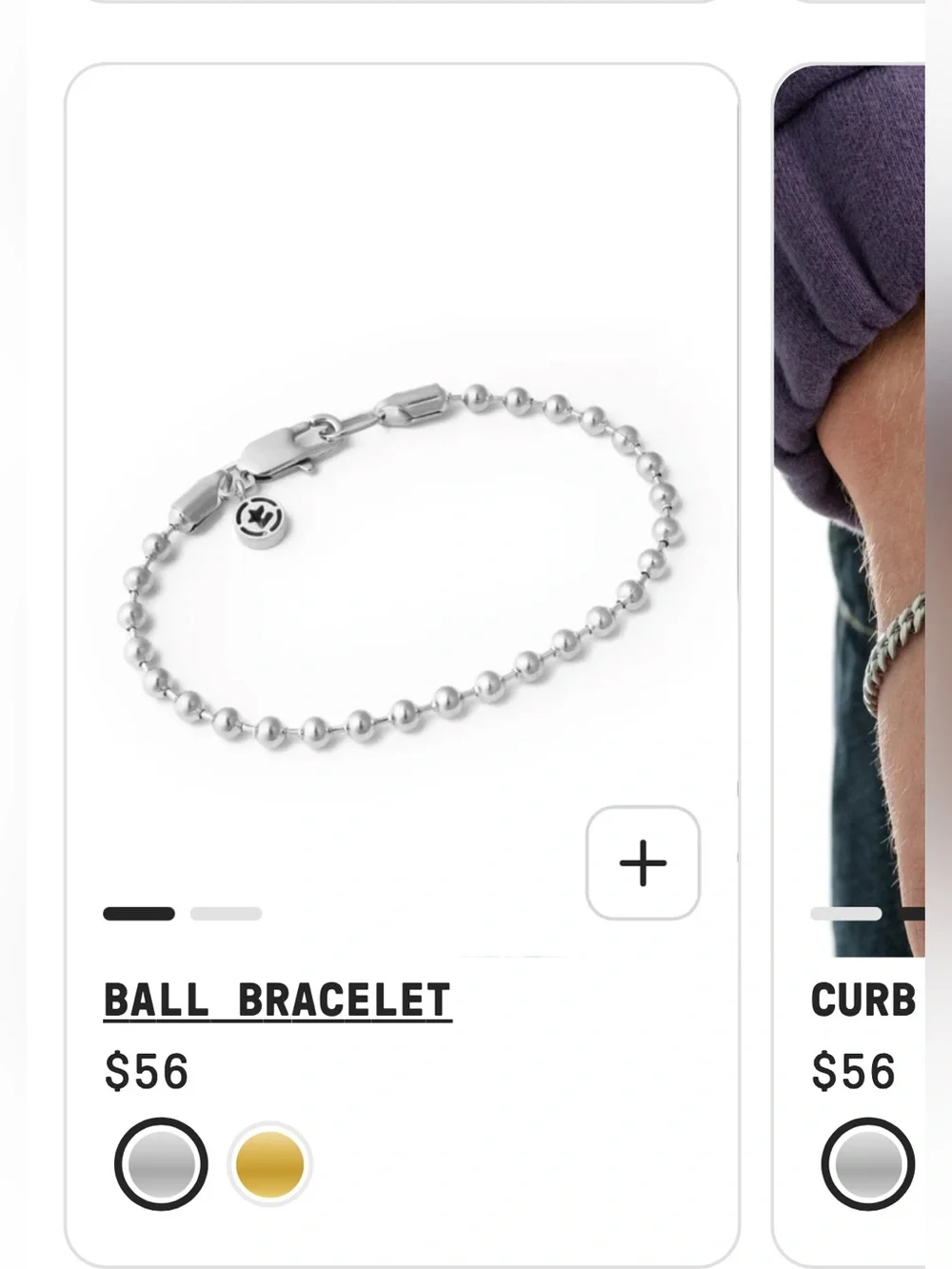 Polished Ball Chain Bracelet - Silver