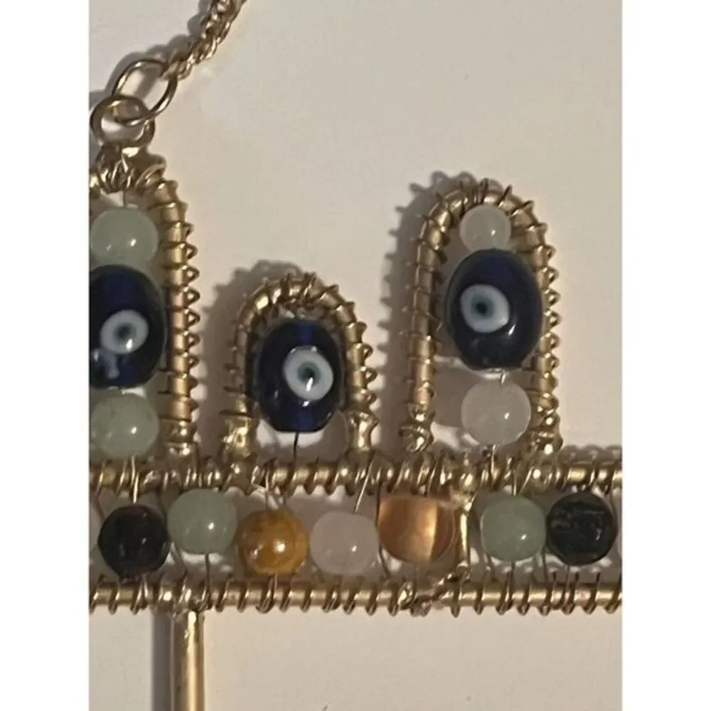 Earthbound Key Holder Hooks Wall Hanger With Evil Eye‎ Beads And More