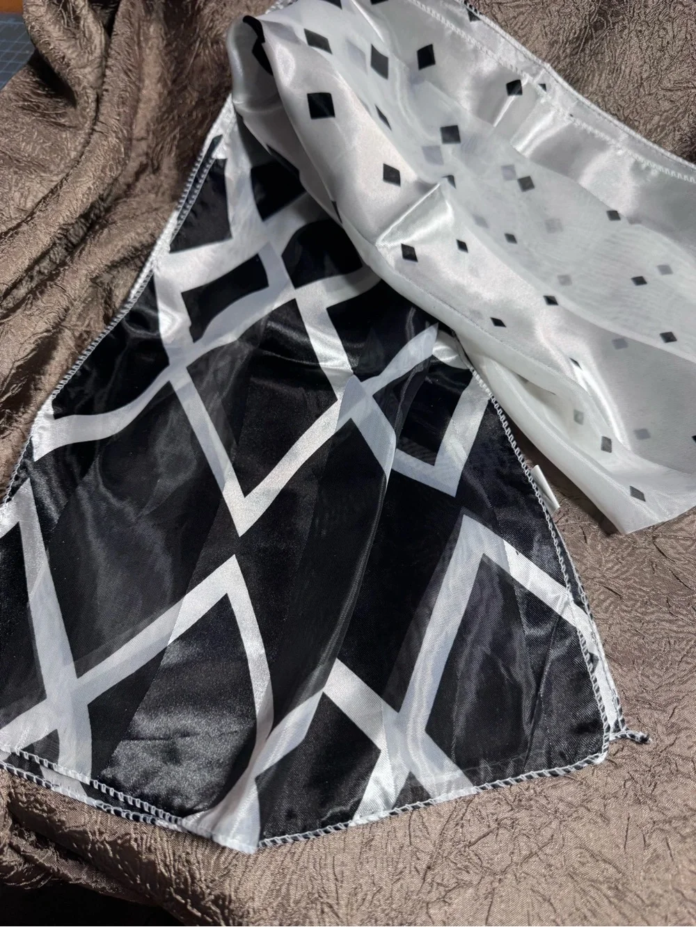 Black and White Geometric Scarf